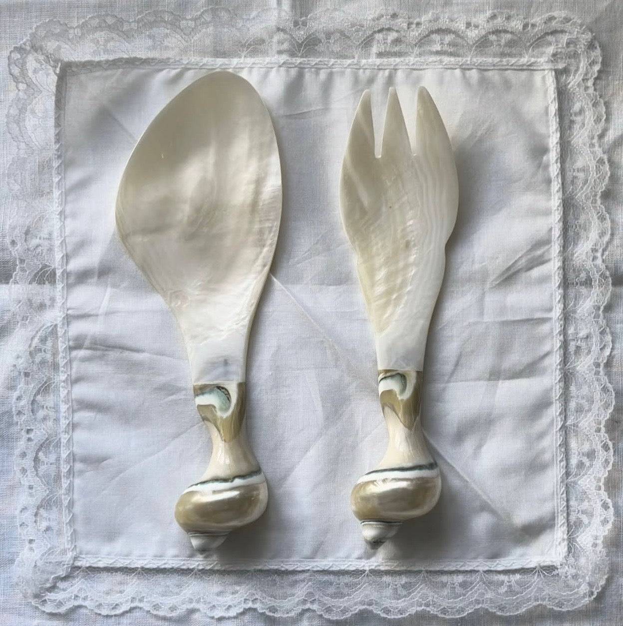 Mother of Pearl Salad servers